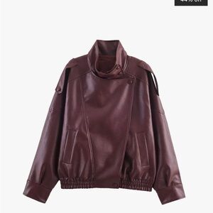 Soera Carla Asymmetrical Faux Leather Jacket
